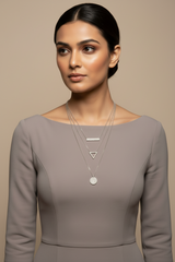 925 Sterling Triple layered TriGeo Necklace