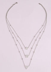 925 Sterling Triple layered TriGeo Necklace