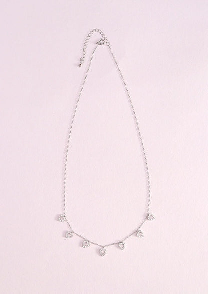 925 Sterling Silver Seven Hearts Necklace