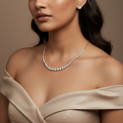 925 Sterling Rose Gold Solitaire Necklace Set