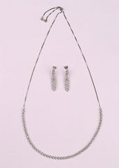 925 Sterling Silver CZ Zircons Necklace Set