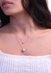 925 Sterling Silver Rose Gold Layered Heart Necklace