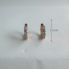925 Sterling Silver Rosegold Spark Hoop Earrings