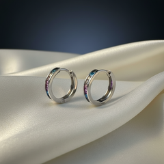 925 Sterling Silver Rainbow Luxe Hoop Earrings