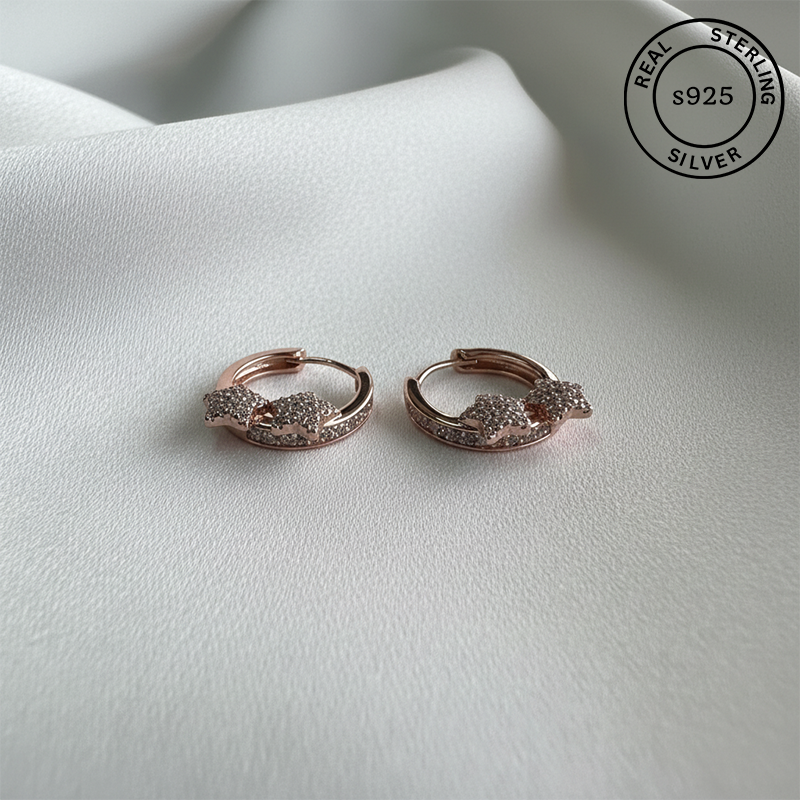 925 Sterling Silver Twinkle Knot Hoop Earrings