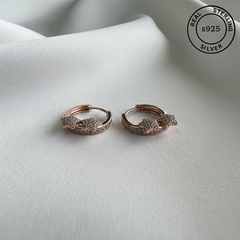 925 Sterling Silver Twinkle Knot Hoop Earrings