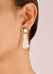 Silver Mother Of Pearl Art Earrings