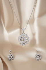 Silver Spiral Elegance Pendant Set