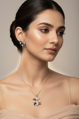 Silver Floral Bliss Pendant Set