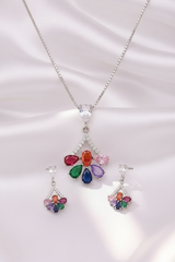 Silver Sunshine Pendant Set