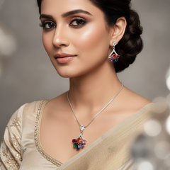 Silver Sunshine Pendant Set