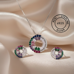 Silver Spectrum Shine Pendant Set
