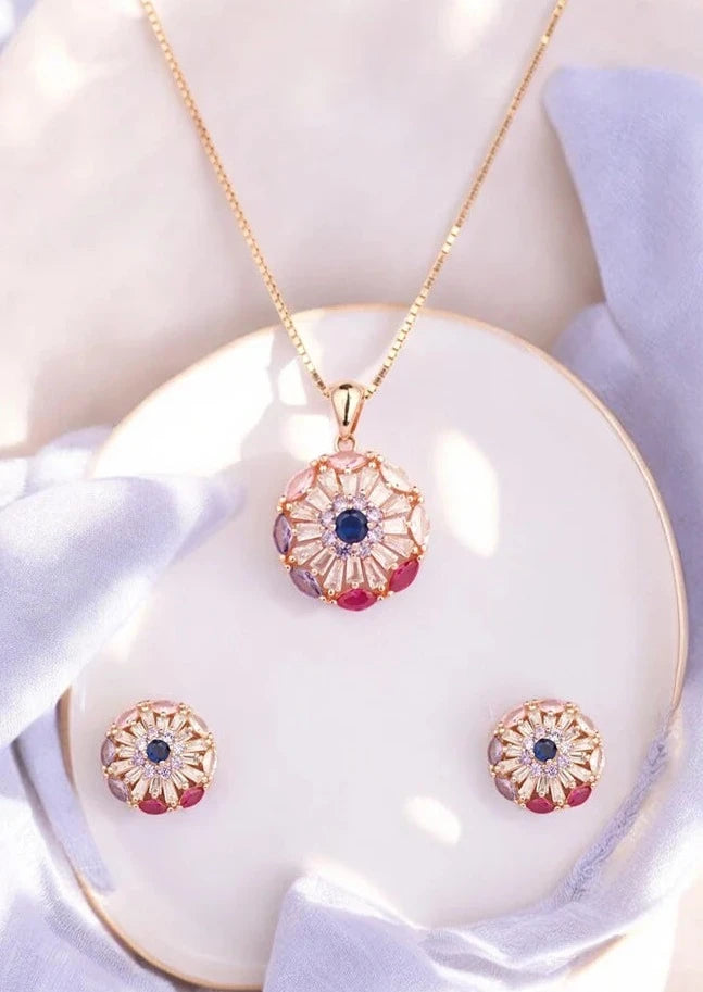 Rosegold Radiance Pendant Set