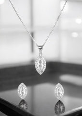 Silver Sleek Solitaire Pendant Set