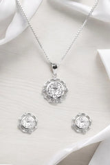 Silver Elegance Solitaire Pendant Set