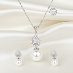 Silver Pearl Essence Pendant Set