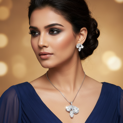 Silver Sparkling Elegance Pendant Set