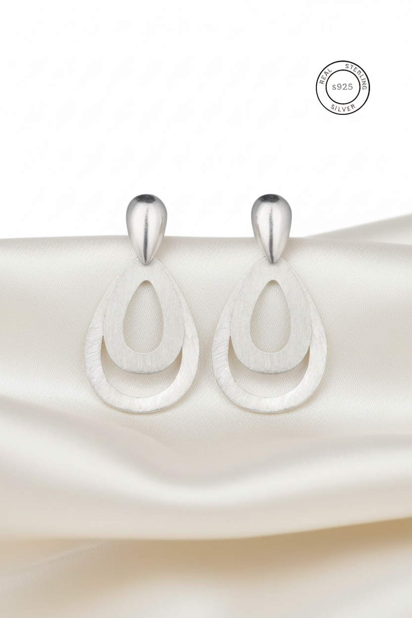 Silver Dew Drop Danglers