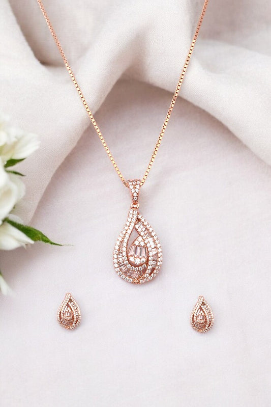 Rosegold Seaside Serenity Pendant Set