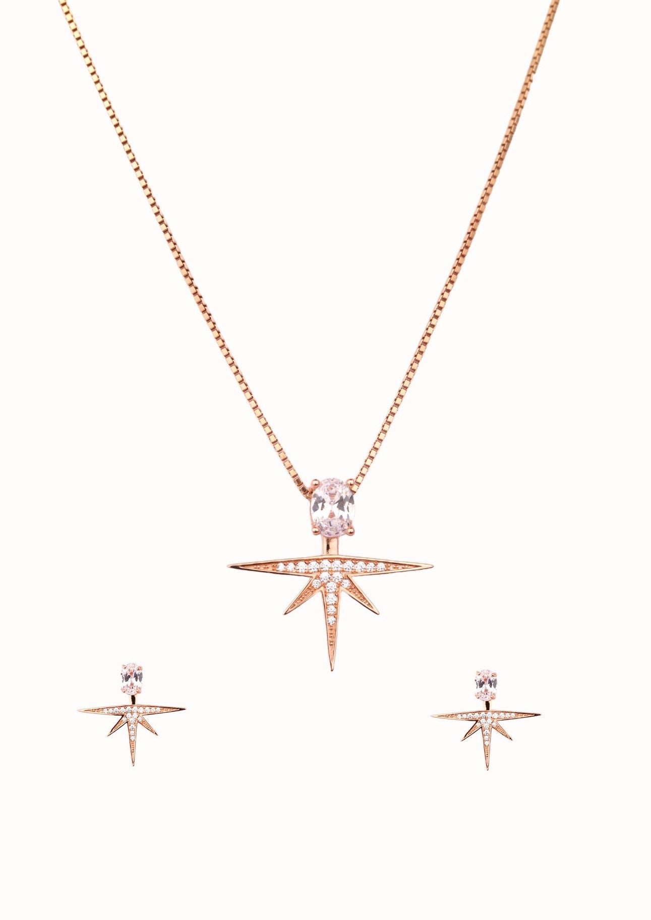 Rosegold Urban Edge Pendant Set