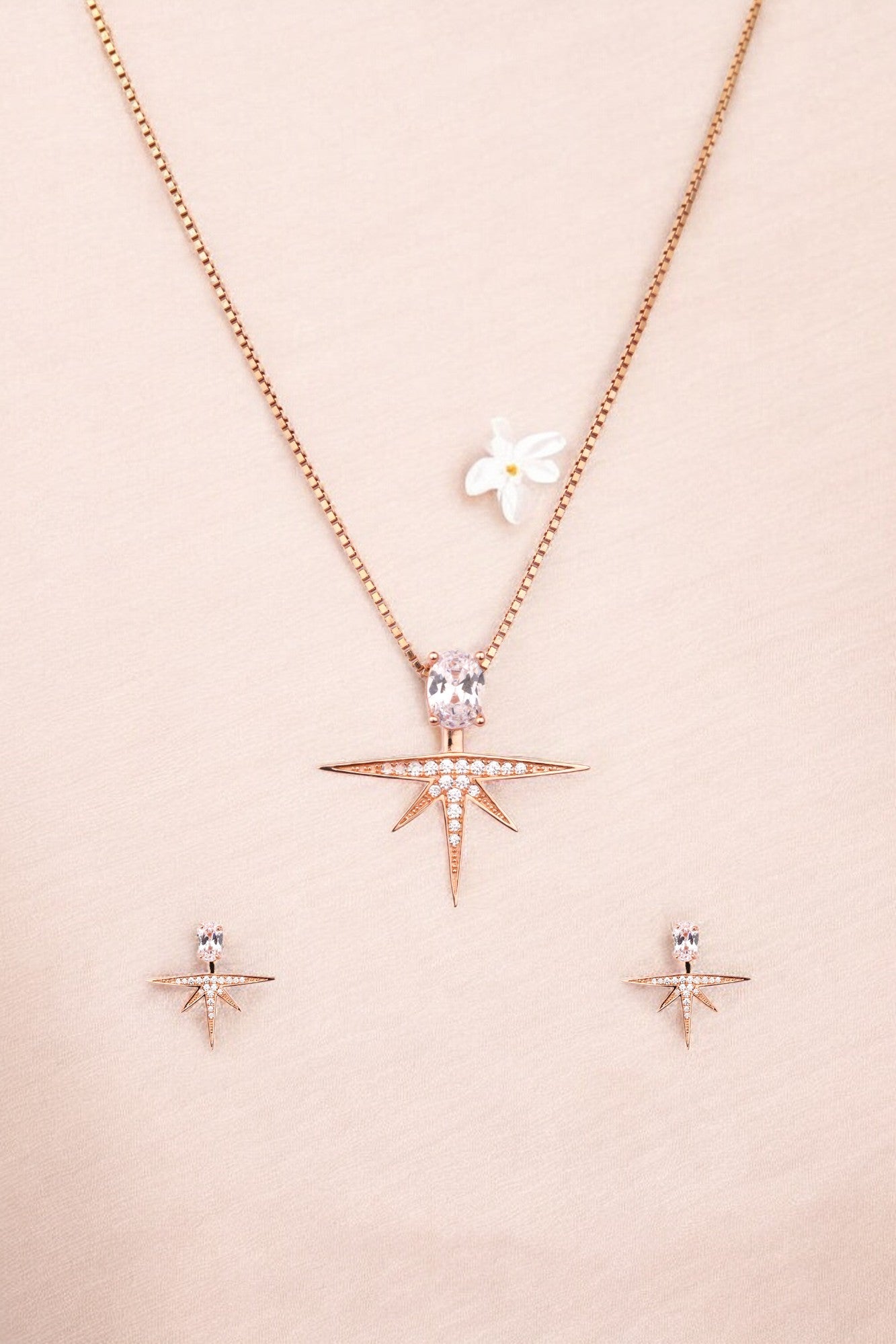 Rosegold Urban Edge Pendant Set