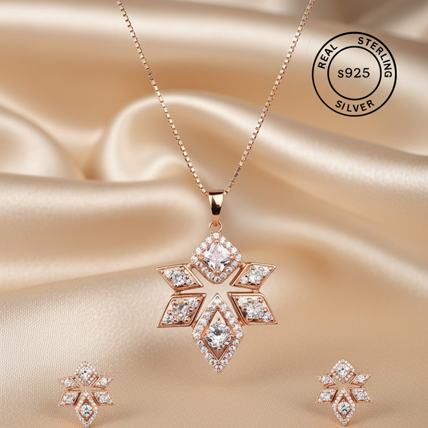 Rosegold Contemporary Classic Pendant Set