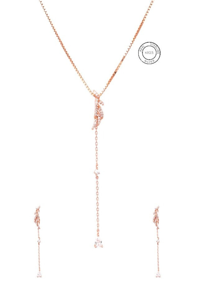 Rosegold Mystic wings Pendant set