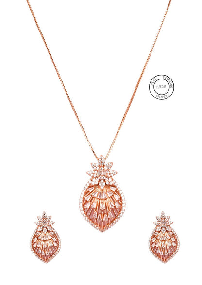 Rosegold Regal Splendour Pendant Set