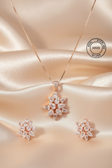 Rosegold Floral Love Pendant Set
