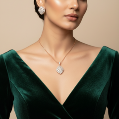 Rosegold Zircon Elegance Pendant Set