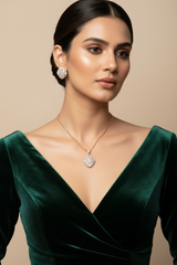 Rosegold Zircon Elegance Pendant Set