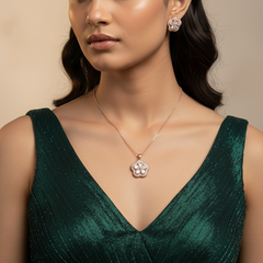 Rosegold Floral Fusion Pendant Set
