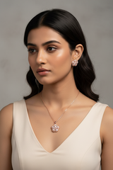Rosegold Floral Fusion Pendant Set