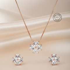 Rosegold Lily Blossom Pendant Set