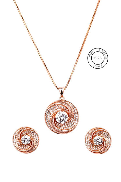 Rosegold Spiral Elegance Pendant Set