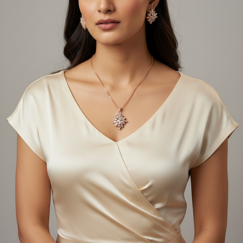 Rosegold Royal Elegance Pendant Set