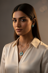 Silver Aqua Elegance Pendant Set