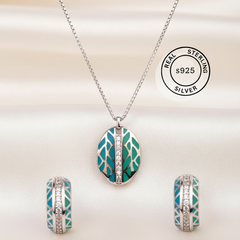 Silver Beach Love Pendant Set