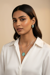 Silver Beach Love Pendant Set