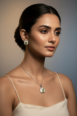 Silver Nature Inspired Pendant Set