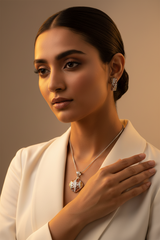 Silver Chic Brown Modern Pendant Set