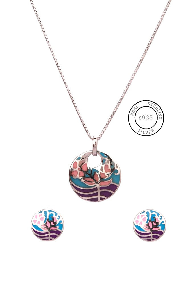 Silver Aqua Flair Pendant Set