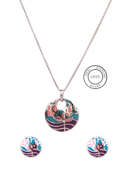 Silver Aqua Flair Pendant Set