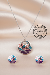 Silver Aqua Flair Pendant Set