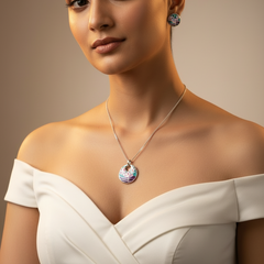 Silver Aqua Flair Pendant Set