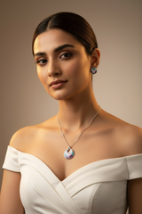 Silver Aqua Flair Pendant Set