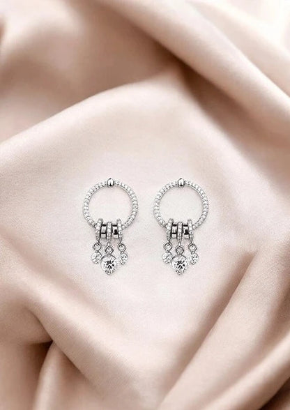 Silver Hanging Charms Earrings