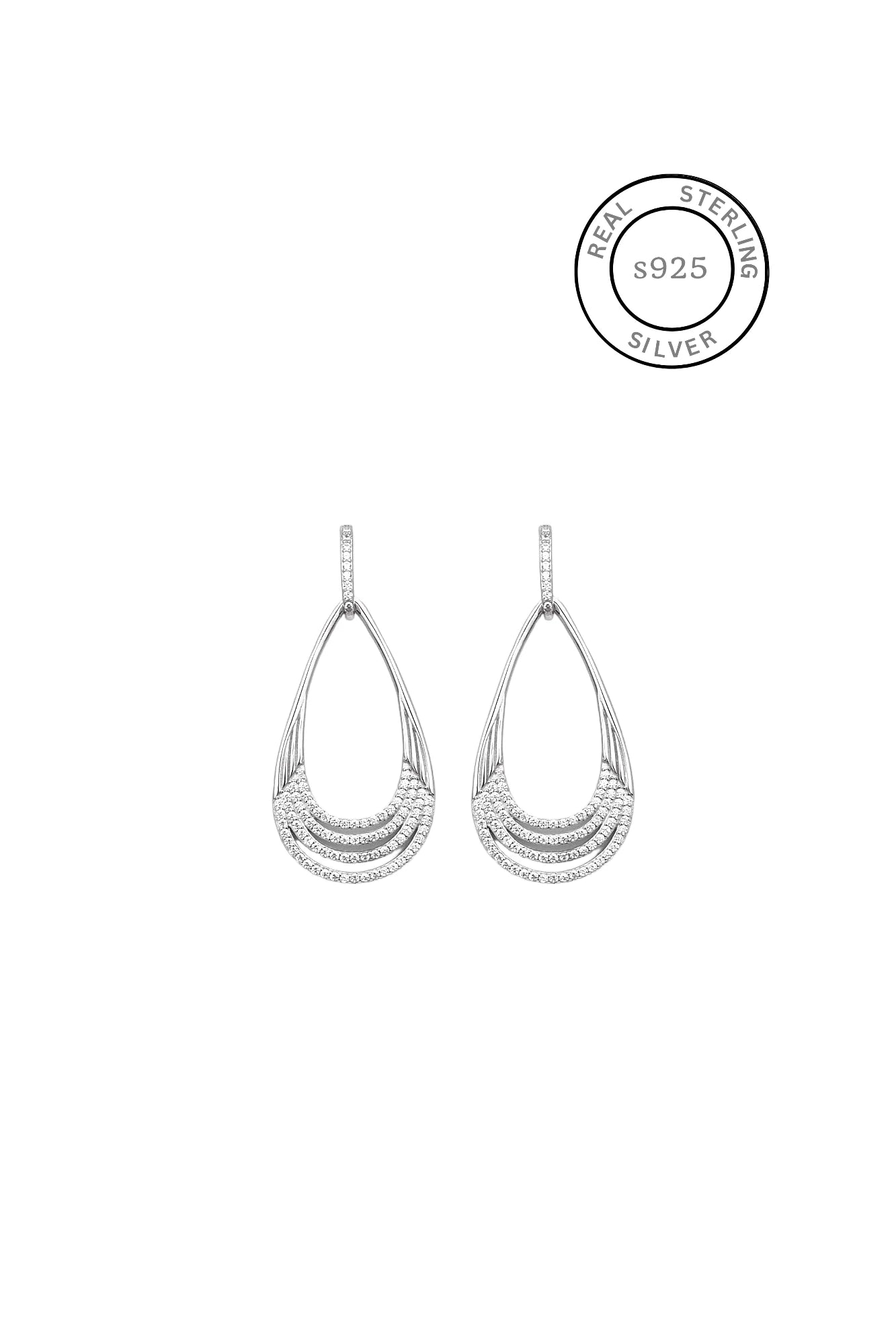 Silver Sleek Drop Earrings