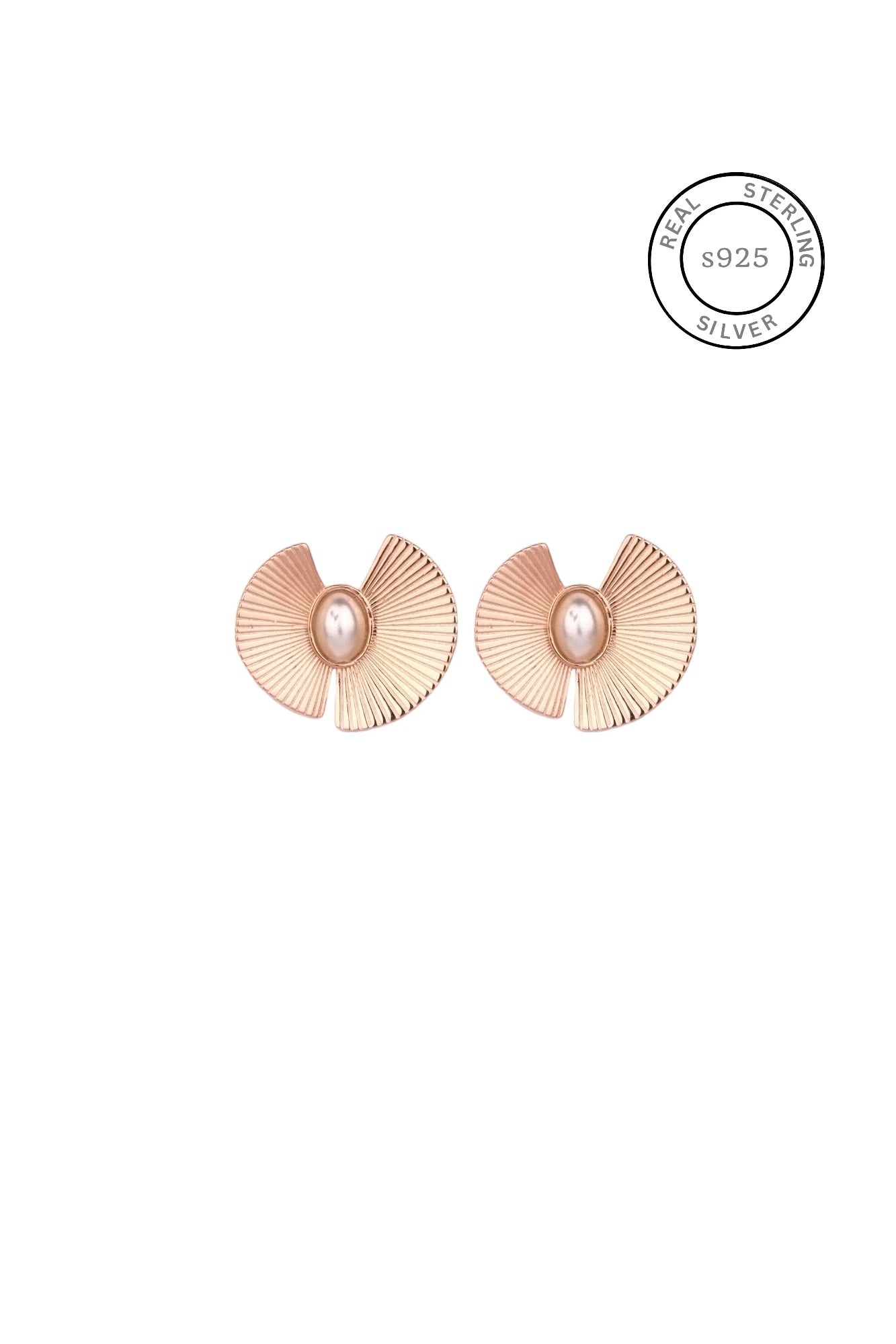 Rosegold Pearl Textured Earstuds