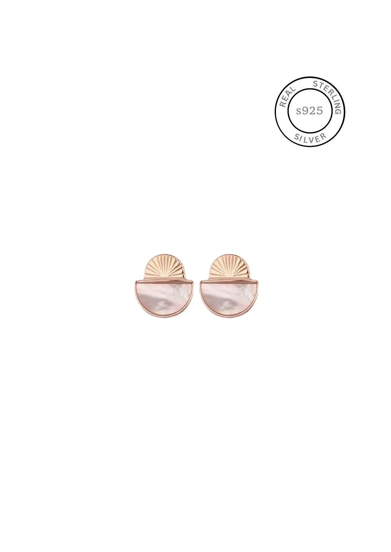 Rosegold Elegance Mother Of Pearl Studs